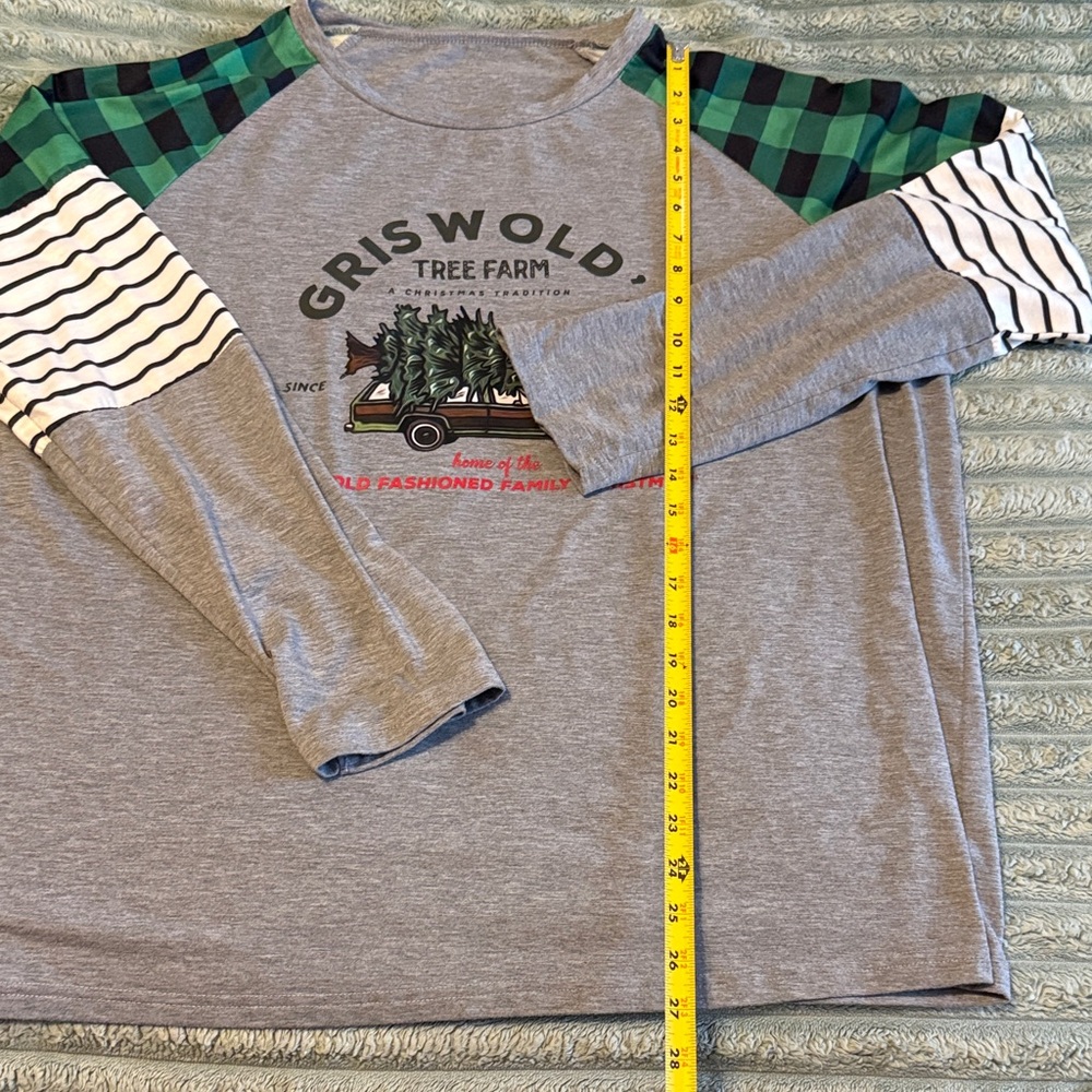 Adult Griswold Shirt Long Sleeve Size XXL Christmas Vacation Gray Green - Picture 4 of 7